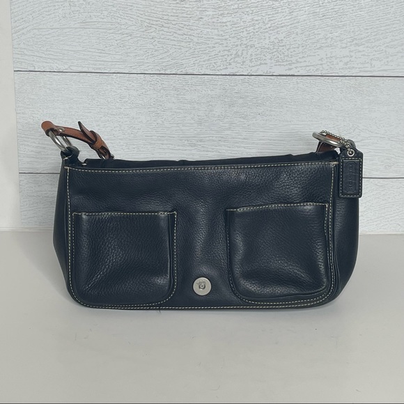 Coach Chelsea Black Pebbled Leather Shoulder Bag Purse - Picture 3 of 9